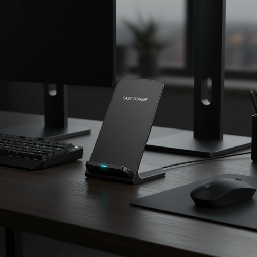 Dark luxury Qi charging stand
